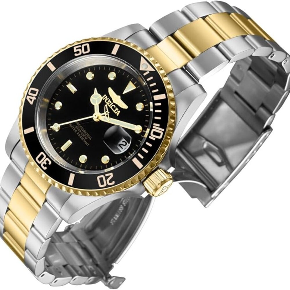 Invicta Men's 40mm Pro Diver Quartz Magnified Date Window SS Bracelet 200m Watch